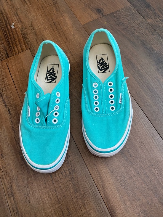 Vans Shoes - Vans Turquoise Canvas Low-Top Sneakers